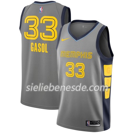 Herren NBA Memphis Grizzlies Trikot Marc Gasol 33 2018-19 Nike City Edition Grau Swingman